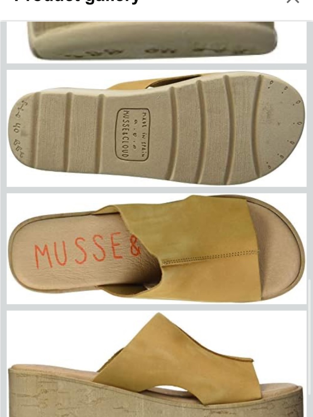 Musse & Cloud Mustard Leather Slide Wedge